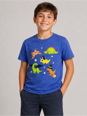 INSTANT MESSAGE Youth L Royal Blue Short Sleeve Halloween Fall T-Shirt